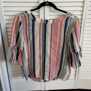Cotton linen blend blouse, size small